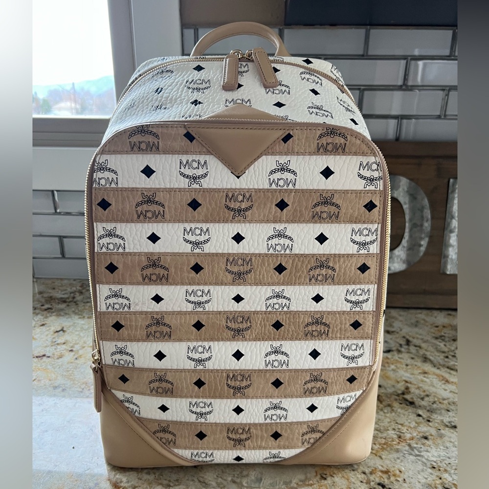 MCM Beige and Cream Men's Backpack